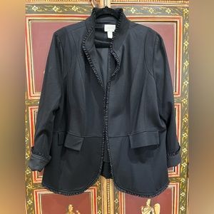 Chicos Black stretch stand collar blazer